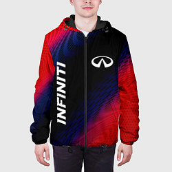 Куртка с капюшоном мужская Infiniti красный карбон, цвет: 3D-черный — фото 2