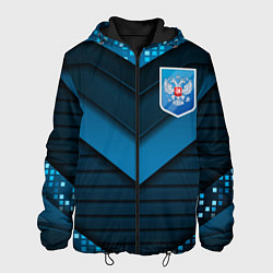Куртка с капюшоном мужская Russia abstract blue, цвет: 3D-черный