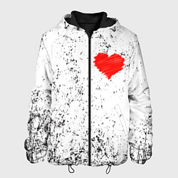 Куртка с капюшоном мужская Сердце карандашом, цвет: 3D-черный