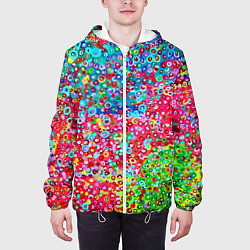 Куртка с капюшоном мужская Цветная пуантель, цвет: 3D-белый — фото 2