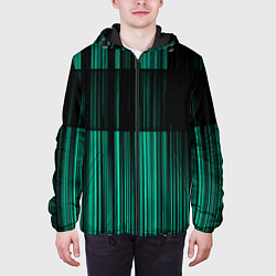 Куртка с капюшоном мужская Линейная матрица, цвет: 3D-черный — фото 2