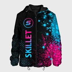 Куртка с капюшоном мужская Skillet - neon gradient: по-вертикали, цвет: 3D-черный
