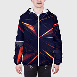 Куртка с капюшоном мужская Раскаленные грани, цвет: 3D-белый — фото 2