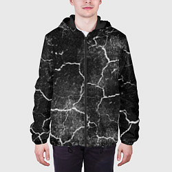 Куртка с капюшоном мужская Трещины инверсия, цвет: 3D-черный — фото 2