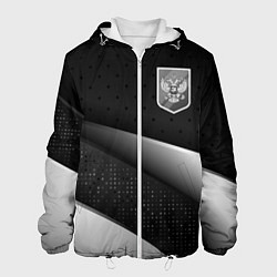 Куртка с капюшоном мужская Russia - black & white, цвет: 3D-белый