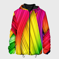 Куртка с капюшоном мужская Multicolored ribbons, цвет: 3D-черный