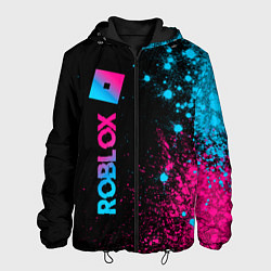 Куртка с капюшоном мужская Roblox - neon gradient: по-вертикали, цвет: 3D-черный