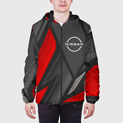 Куртка с капюшоном мужская Nissan sports racing, цвет: 3D-черный — фото 2