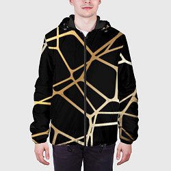 Куртка с капюшоном мужская Золотая сеть, цвет: 3D-черный — фото 2
