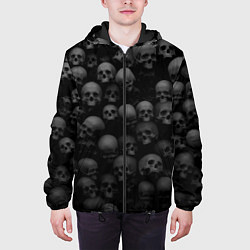 Куртка с капюшоном мужская Композиция из черепов - Dark, цвет: 3D-черный — фото 2