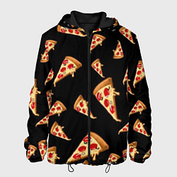 Мужская куртка Куски пиццы на черном фоне