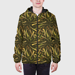 Куртка с капюшоном мужская Милитари горошек разноцветный, цвет: 3D-черный — фото 2