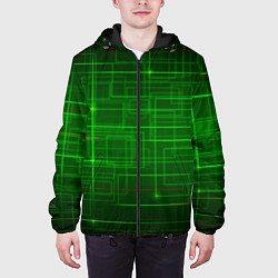 Куртка с капюшоном мужская Нейросеть - текстура, цвет: 3D-черный — фото 2