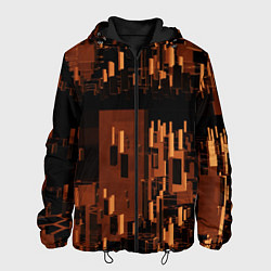 Мужская куртка Абстрактное множество оранжевых фигур во тьме