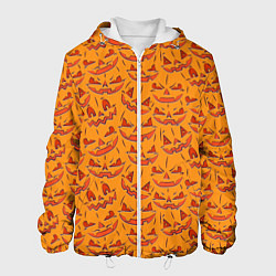 Куртка с капюшоном мужская Halloween Pumpkin Pattern, цвет: 3D-белый