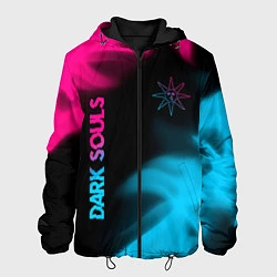Куртка с капюшоном мужская Dark Souls - neon gradient: надпись, символ, цвет: 3D-черный