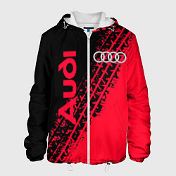 Куртка с капюшоном мужская Audi, цвет: 3D-белый