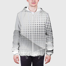 Куртка с капюшоном мужская Стальной градиент, цвет: 3D-белый — фото 2