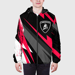 Куртка с капюшоном мужская Lamborghini fast lines, цвет: 3D-черный — фото 2
