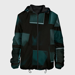Куртка с капюшоном мужская Геометрические тёмные кубы, цвет: 3D-черный