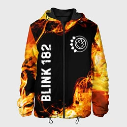 Куртка с капюшоном мужская Blink 182 и пылающий огонь, цвет: 3D-черный