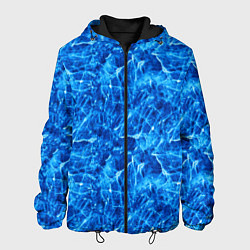 Куртка с капюшоном мужская Синий лёд - текстура, цвет: 3D-черный