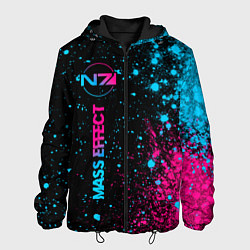 Мужская куртка Mass Effect - neon gradient: по-вертикали