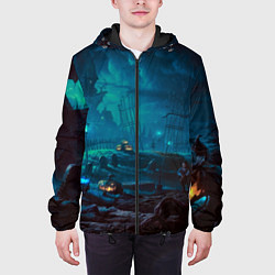 Куртка с капюшоном мужская Волшебная ночь, цвет: 3D-черный — фото 2