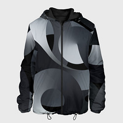 Куртка с капюшоном мужская Спирали абстракция, цвет: 3D-черный