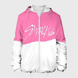 Куртка с капюшоном мужская Stray Kids pink and white, цвет: 3D-белый