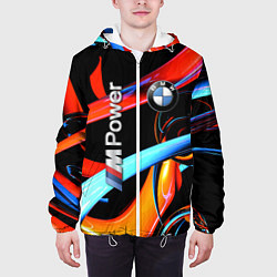 Куртка с капюшоном мужская BMW M Power - Germany, цвет: 3D-белый — фото 2