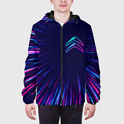 Куртка с капюшоном мужская Citroen neon speed lines, цвет: 3D-черный — фото 2