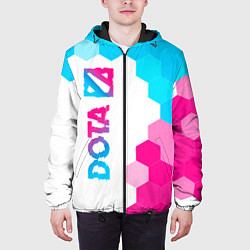 Куртка с капюшоном мужская Dota neon gradient style: по-вертикали, цвет: 3D-черный — фото 2