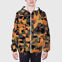 Куртка с капюшоном мужская Камуфляж осенний лес, цвет: 3D-белый — фото 2