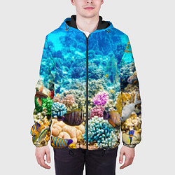 Куртка с капюшоном мужская Дно морское, цвет: 3D-черный — фото 2