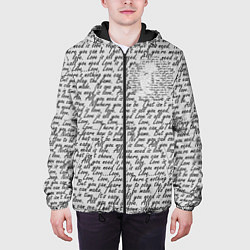Куртка с капюшоном мужская Текст песни: что вам нужно - это любовь, цвет: 3D-черный — фото 2