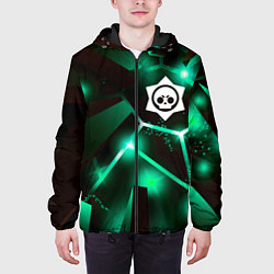 Куртка с капюшоном мужская Brawl Stars разлом плит, цвет: 3D-черный — фото 2