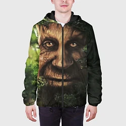 Куртка с капюшоном мужская Дерево с лицом мем Мудрое дерево, цвет: 3D-черный — фото 2