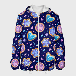 Куртка с капюшоном мужская Новогоднее печение, цвет: 3D-белый