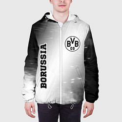 Куртка с капюшоном мужская Borussia sport на светлом фоне: надпись, символ, цвет: 3D-белый — фото 2