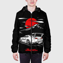 Куртка с капюшоном мужская Тойота супра - JDM Style, цвет: 3D-черный — фото 2