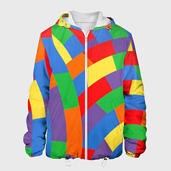 Куртка с капюшоном мужская Разноцветные текстуры и паттерны, цвет: 3D-белый
