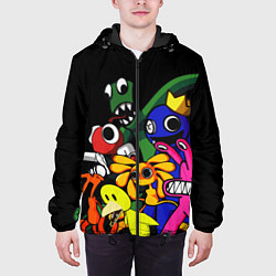Куртка с капюшоном мужская Персонажи из радужных друзей, цвет: 3D-черный — фото 2