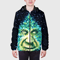 Куртка с капюшоном мужская Мудрое Новогоднее Дерево, цвет: 3D-черный — фото 2