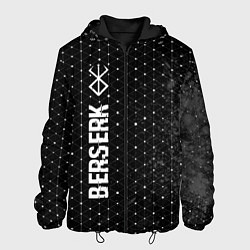 Куртка с капюшоном мужская Berserk glitch на темном фоне: по-вертикали, цвет: 3D-черный