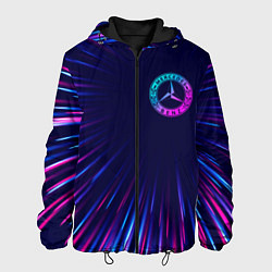 Куртка с капюшоном мужская Mercedes neon speed lines, цвет: 3D-черный