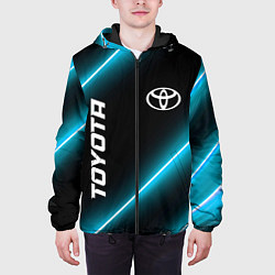 Куртка с капюшоном мужская Toyota неоновые лампы, цвет: 3D-черный — фото 2