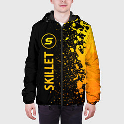 Куртка с капюшоном мужская Skillet - gold gradient: по-вертикали, цвет: 3D-черный — фото 2