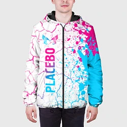 Куртка с капюшоном мужская Placebo neon gradient style: по-вертикали, цвет: 3D-черный — фото 2