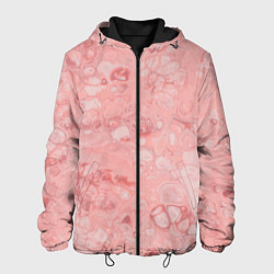 Куртка с капюшоном мужская Розовые волны, цвет: 3D-черный